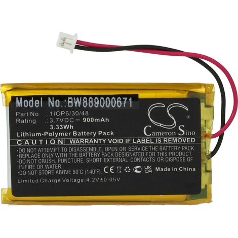 vhbw Battery compatible with Sanitas SBY 98 Baby Monitor, Babyphone (900mAh, 3.7 V, Li-polymer)