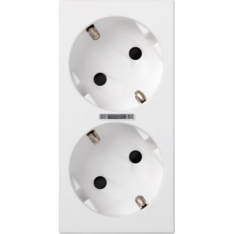 Schuko doppia base a vite con LED bianco SIMON 50010472-030