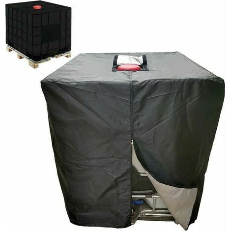 XVX Copertura per serbatoio d'acqua IBC da 1000 litri, copertura per contenitore di acqua piovana con cerniera, antivento, resistente ai raggi UV, resistente agli strappi, T-Audace, dolaso (1/5)