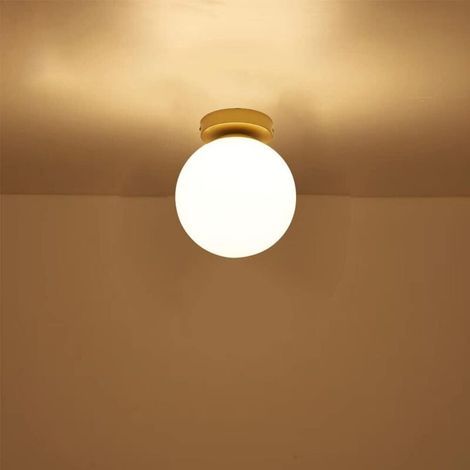 Deckenleuchte – Kugelförmig – Eisen und Glas – E27 – 20 cm x 23 cm – Gold – Für Wohnzimmer, Schlafzimmer, Büro – 1 Stück (1/5)