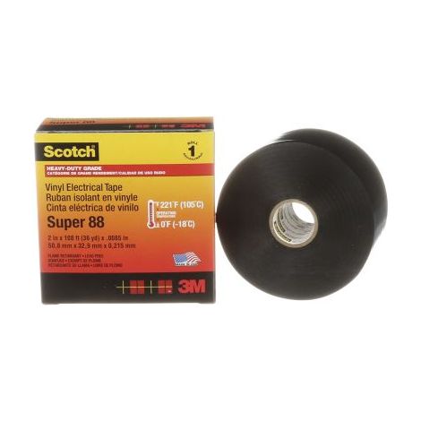 Ruban d'isolation électrique 3M Scotch Super 88 en PVC Noir 33m x 50mm x 0.21mm ( Prix pour 1 )