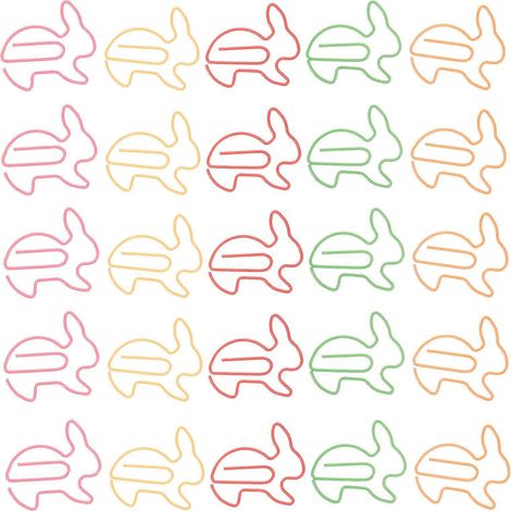 Trombones en forme de lapin, 50 pièces, couleurs assorties, compatibles avec la décoration