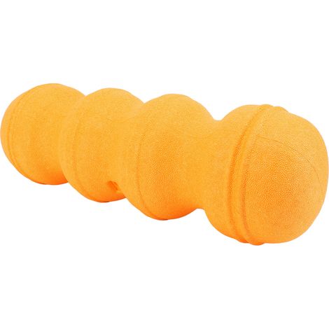 Rouleau de yoga, dureté 75, haute densité, EPP, prise en main sûre, extrémités arrondies, rainures, pour hommes et femmes, orange (1/5)