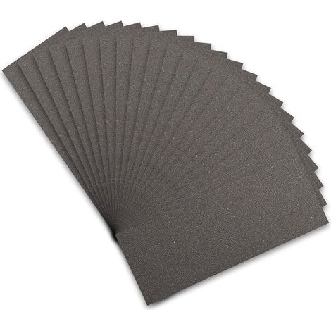 Papier de Verre, Papier Abrasif 400 Grains Utilisé pour polir le métal le bois les voiture, 21 Pièces Papier à Poncer 9x3,6 pouces (1/5)