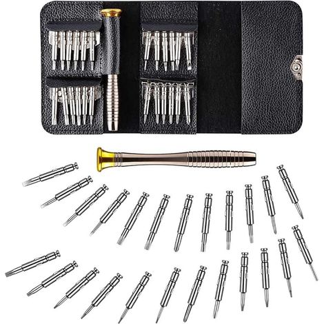 Tournevis Précision Kit,25-in-1 Mini Kit de Torx Tournevis Clés Allen Outils de Réparation pour iphone Portable Laptop Montre Bijoux Jouets Lunettes macBook