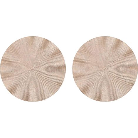 Lot de 2 sets de table à la texture douce, pratiques et confortables, couleur beige. (1/5)