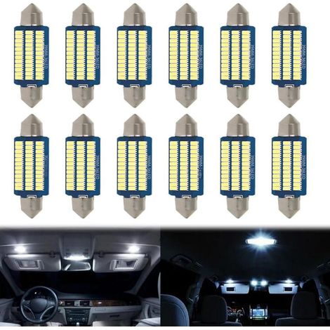Luz Led Interior Coche - 39 mm - 12 V - 5 W - 6000 K - 36 Led - Plug And Play - Para Coche Y Motocicleta - 12 Unidades (1/5)