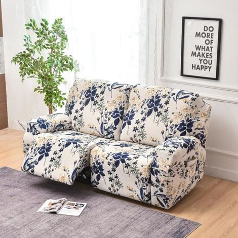 Housse de Fauteuil Relax 2 Places , WOVTE Housse De Fauteuil Inclinable à imprimé Housse De Canapé Chaise Inclinable H (1/4)