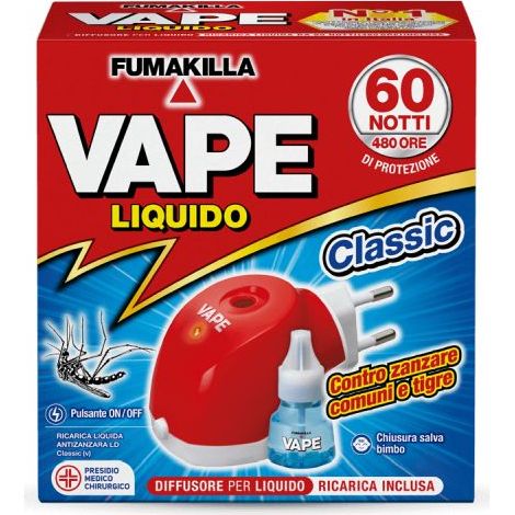 INSETTICIDA ELETTRICO ZANZARE A RICARICA LIQUIDO VAPE