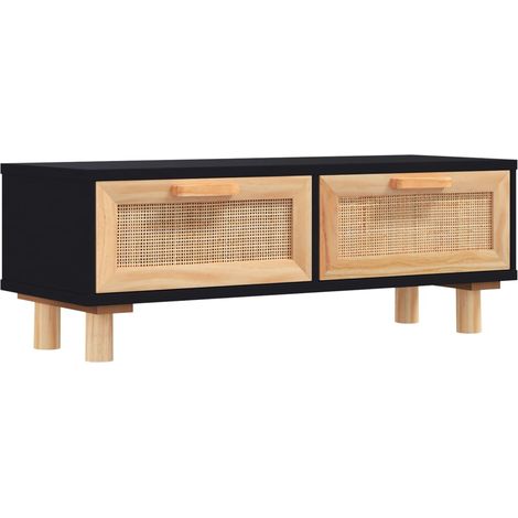 Mesa de centro madera contrachapada y de pino negro 80x40x30 cm vidaXL (1/5)