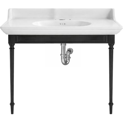 Console JACOB DELAFON Cléo 1889 avec plan vasque 3 trous + siphon chromé