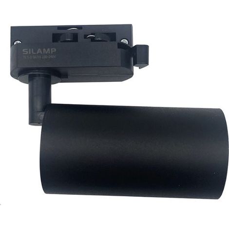 Spot LED sur rail 80° Monophasé pour ampoule GU10 - Noir - SILUMEN (1/5)