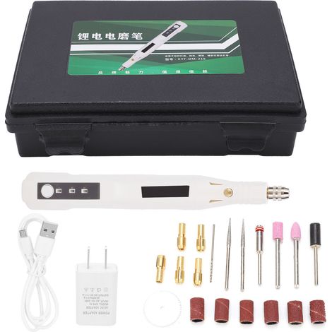 Mini outil rotatif électrique USB graveur à main avec mandrin 0.3-3.2mm, prise US AC100-240V (1/5)
