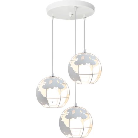 Creative Retro Ceiling Light Vintage Metal Pendant Light White 3 Heads Ceiling Light For Bedroom Bar Cafe