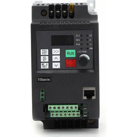 Jeffergarden Convertisseur de fréquence, convertisseur de fréquence VFD onduleur solaire VFD DC convertisseur de fréquence photovoltaïque PWM contrôle DC400-700V entrée triphasée 0-380VAC (0,75 kW)-DO
