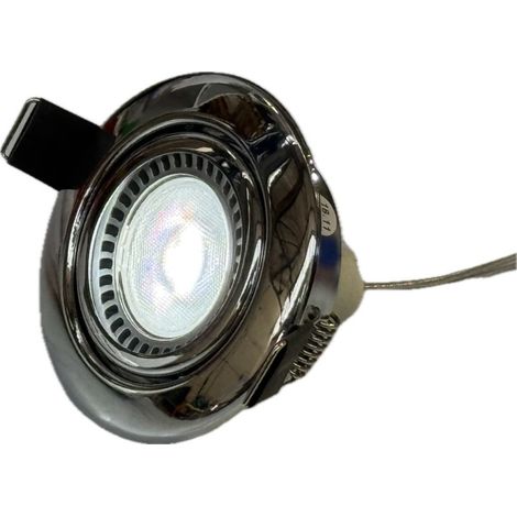 Kit spot LED 5W encastré Ø 82mm chrome orientable 25° avec lampe 6000K 350lm G5.3 12V et driver 230V BRUMBERG 1925.02 (1/4)