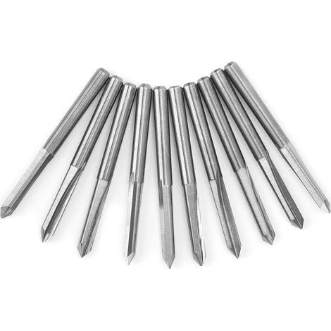 10 Stück 3,175 mm Wolframstahl CNC-Holzfräser, Gravurfräser, 60° x 0,1 mm (1/5)