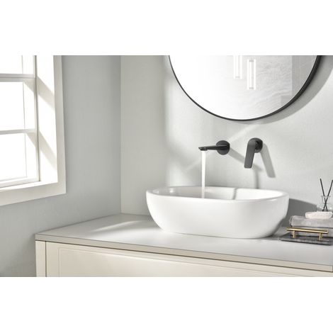 Imex - Grifo Monomando Lavabo Empotrado Negro Serie Nápoles (1/2)