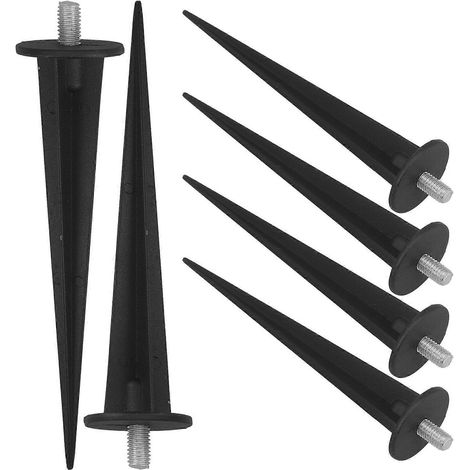 Piquets lumineux en alliage d'aluminium noir pour allée de jardin extérieur - Pièces de rechange idéales - Solides et durables - Lot de 6 (1/5)