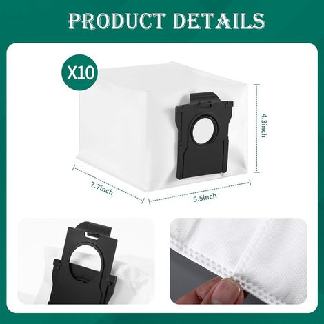 30 Sacs pour aspirateur Dreame L40 X40 X50 Ultra Complete / D10 Plus Gen 2 / L10s Ultra Gen 2 / L10s Pro Ultra Heat/ L10s Plus Accessoires Pour Aspiratrice De Rechange,3,2l grande capacité
