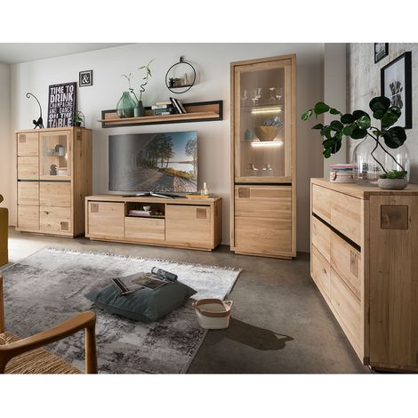 Wohnzimmer Set 5-teilig modern in massiver Eiche WINCHESTER-69 (1/5)