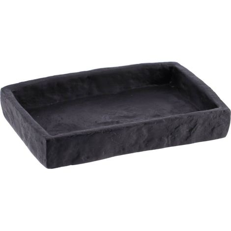 Portasapone in poliresina, rettangolare, effetto pietra - nero - Tendance