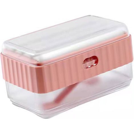 Multifunktionale rosa Seifenbox, dekorative Seifenschale mit Ablage und Abtropfschale für das Badezimmer (1/5)