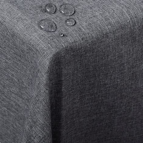 Woltu – Nappe de table carrée 110 x 110 cm en polyester – Aspect lin imperméable – Résistante aux taches et nettoyage facile (1/4)
