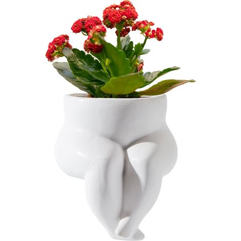 Vase sculpturale en céramique forme corps humain Unique - Art floral décoratif pour maison ou bureau (1/5)