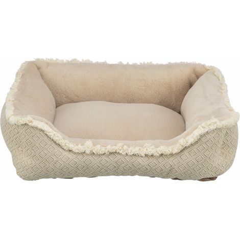 Bett Boho, eckig 100 x 80 cm, beige