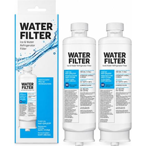 Filtres à eau pour réfrigérateurs Samsung DA97-17376B – Pack de 3 – Élimine 99 % des contaminants – Remplacement rapide et facile (1/5)