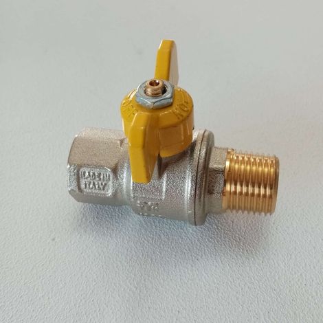 Tiemme 1 valvola a sfera saracinesca gas mf leva corta farfalla gialla (1/5)