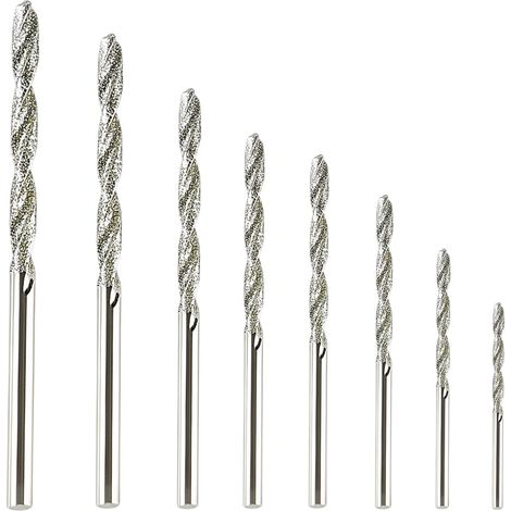 CCYKXA 1/4-teiliges Spiralbohrer-Set mit Diamantspitze, Größen 0,8 mm – 3,0 mm, zum Bohren von Glas, Metall, Muscheln, Jade und Perlen, hochpräzise Bohrwerkzeuge
