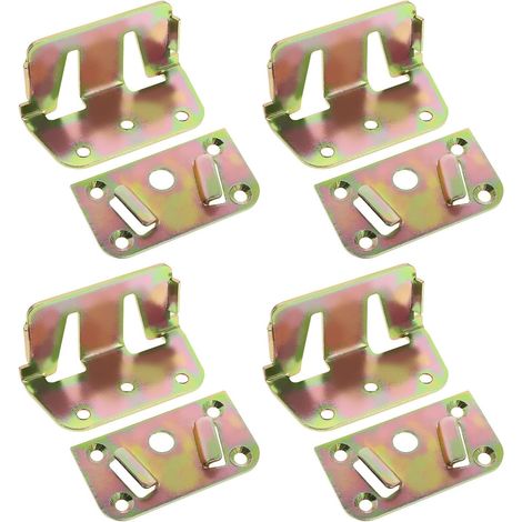 Lot de 4 connecteurs de coin de connexion robustes antirouille pour rail de lit, accessoires de maison pour support de poutre de lit, fixation de cadre de lit (1/5)