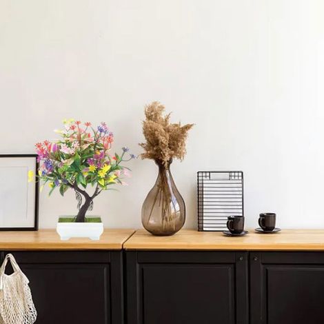 Fleur Artificielle - En Pot - Pour Décoration Bureau et Maison - Colorée - 1 Pièce (1/5)