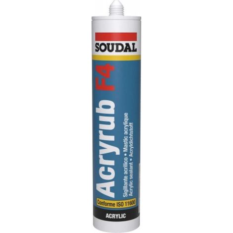 Mastic de rebouchage acrylique Acryrub F4C gris - 300ml - SOUDAL