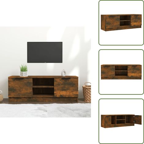 TV-Schrank Räuchereiche 102x35x36,5 cm Holzwerkstoff - TV Schrank - Holzwerkstoff Möbel - Wohnraum Einrichtung - Fernsehtisch - Regal (1/5)