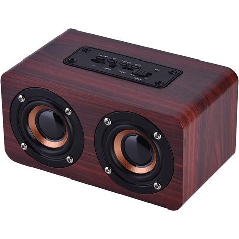 Enceinte en bois sans fil avec une qualité sonore supérieure (1/4)
