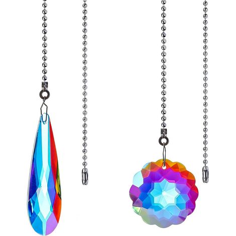 Interrupteur à Tirette, Interrupteur Rétro avec Perle en Verre et Chaîne en Laiton, Interrupteur à Tirette pour Lampadaire, Commutateur de Lustre pour Salon Chambre (Lot de 2) (1/5)