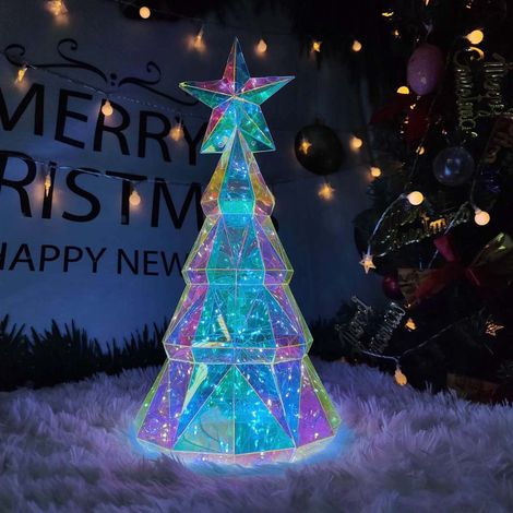 Arbre De Noël Lumineux - Arbre De Décoration De Bureau Avec 100 Led - Pour Intérieur Maison Bureau - Blanc - 38 Cm (1/5)