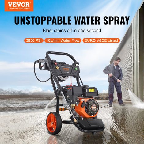 Nettoyeur haute pression à essence, 3950 PSI, laveuse haute pression à gaz, 10 L/min, avec pompe en cuivre, pistolet pulvérisateur,… (1/5)