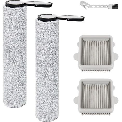 Accessoires de rouleau de brosse pour Roborock F25, F25 ACE, F25 RT, F25 LT, F25 ALT F25 GT, F25 XT, F25 ACE Combo, F25 Combo pièces, 2 rouleaux de brosse + 2 filtres HEPA (1/5)