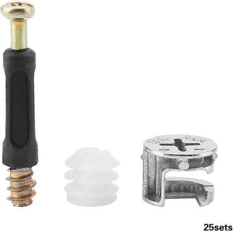 Connecteur de cheville de fixation de meubles épais et robuste avec verrouillage à came et vis de fixation