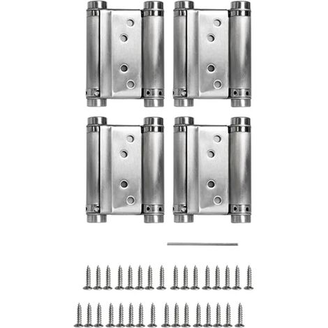Lot 4 charnières pivotantes double action inox Gr 29 610 mm 15 kg 18-25 mm battant 75 mm rouleau 21 mm