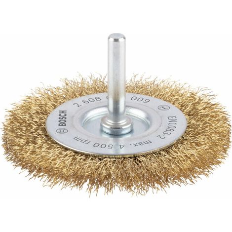 Bosch 1x Brosse circulaire laitonnee PRO Steel Longlife, fils ondules pour emmanchement cylindrique 6 mm et perceuse (O 75 mm, Professional Accessoire Perceuses/visseuses rotatives)