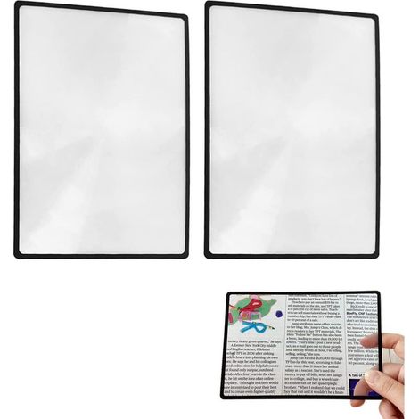 Láminas de aumento 3X (300%), lupa Fresnel para personas mayores, ancianos, padres, madres, para leer libros y mapas con letra pequeña (3 piezas, 4,70" x 7") (1/5)