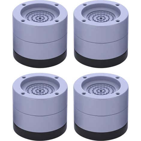 Lot de 4 patins anti-vibrations antidérapants et anti-bruit pour pieds de machine à laver, sèche-linge, réfrigérateur, meubles et appareils électroménagers. Hauteur réglable. (1/5)