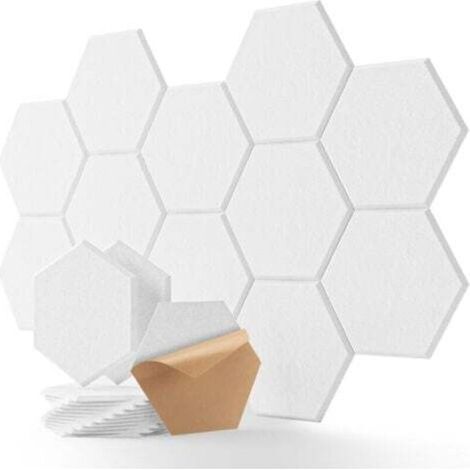 [NEVER USED] Pack of 12 self-adhesive hexagonal soundproofing panels, 30 x 25 x 1 cm, high-density soundproofing foam for studios