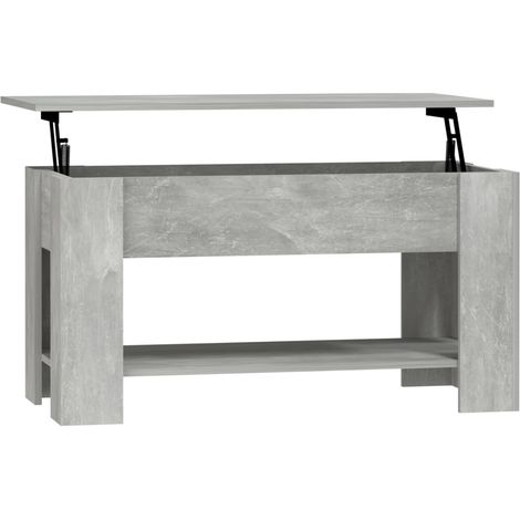 Tavolino con piano sollevabile, design moderno e contemporaneo, 101 x 49 x 52 cm, legno ingegnerizzato grigio DEC039241