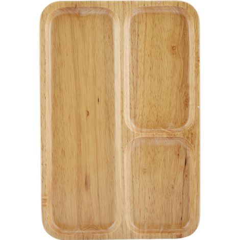 Plateau de service rectangulaire en bois massif pour thé, café, en-cas, repas, plateaux de restaurant (1/5)